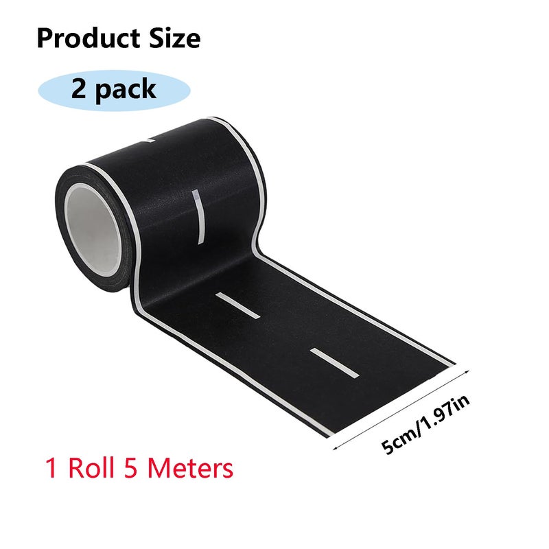 HMPBEFU 2 Pack 32.8 ft x 2in. Black Roadway Track Tape, Road Tape for Toy Cars, Sticks to Flat Surfaces, No Residue - Image 2